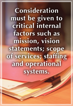 Consideration should be given to internal factors.
