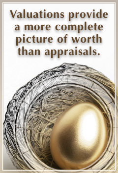Valuations provide a more complete picture of worth than appraisals.